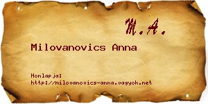 Milovanovics Anna névjegykártya